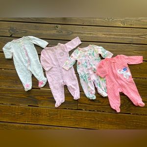 Carter’s sleep & play pajamas for 3 months old baby girls. Bundle